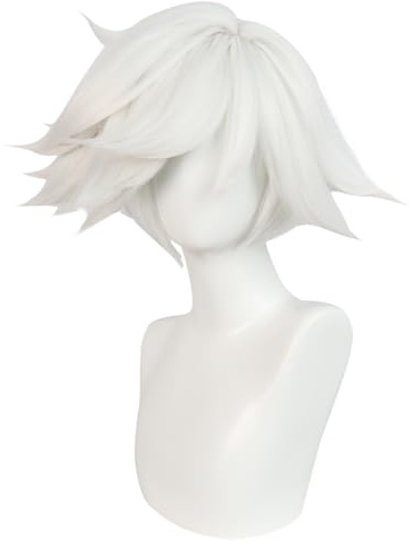Rosa Weiß Kurze Cosplay Perücke Hitzebeständige synthetische Kostüm Haare für Erwachsene Frauen Männer Anime Party Cmoic Con Halloween Ersatz Perücken