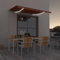 Iiaky Tenda da Sole Manuale con LED 300x250cm Arancione e Marrone,Tenda da Sole per Esterno Avvolgibile,Tenda da Sole a Bracci Estensibili con Telaio in Alluminio,Tettuccio Resistente al Sole e Imperm