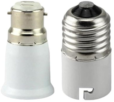 Shuangliao B22 to E27 Socket Converter - BC to ES Lamp Base Adapter for LED and Incandescent Bulbs