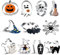 OUQIWEN11 piezas Moldes Para Galletas Halloween, Cortadores Galletas Acero Inoxidable Halloween,Fantasma, Gato, Cráneo, Murciélago 11 Formas