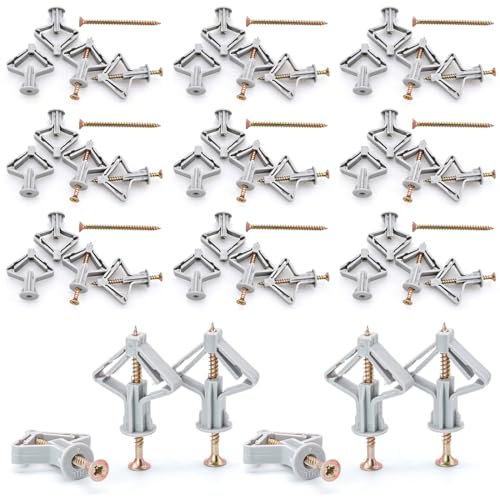 SUJEBKC 50 Juegos Tornillos Pladur Tornillos Para Pladur Tacos Para Pladur Tornillos Y Tacos Para Pared Para Cartón Yeso Anclaje De Expansión Expansión Anclajes Tornillos