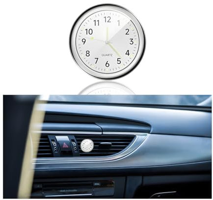 CGEAMDY Auto-Uhr, Fahrzeug Armaturenbrett Uhr Für Autos, Autos Armaturenbrett Autouhr, Fahrzeug Armaturenbrett Uhr, Quartz Uhr Für Armaturenbretts Kleine Home Decor Innendekoration(Weiß)