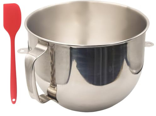 7QT Edelstahl-Mischschüssel für Kitchenaid Mixerschüssel mit Griff, spülmaschinenfest, lebensmittelechtes Material für KSM75, KSM55, KSM60 und KSM70