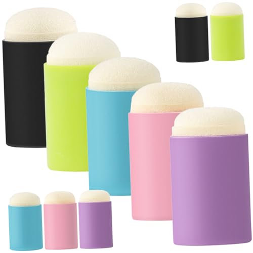 AUTSUPPL 10pcs Finger Sponge Daubers Painting Finger Cots 5 Colors DIY Stamping Sponge Set for Boys and Girls Graffiti and Craft Art