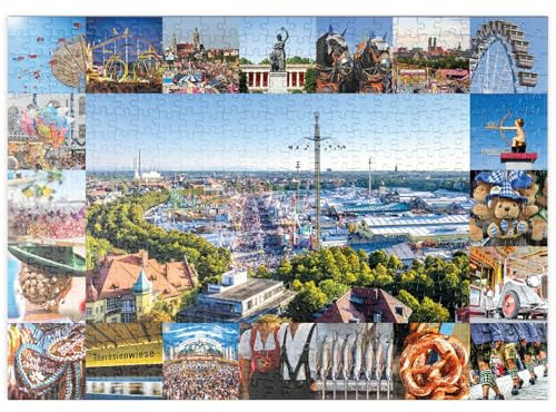 MyPuzzle Wiesgaudi No.2 - Bunte Collage vom Oktoberfest in München, Theresienwiese, Bayern, Deutschland - Premium 500 Teile Puzzle - MyPuzzle Sonderkollektion von Starnberger Spiele