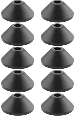 SG Store 10 Stück M6-Toilettenbolzen Gummischeiben für Toilettensitz-Scharnierbeschlag Ersatz 25mmx10mmx10mm Toilettentankschrauben Konische Rutschfeste Unterlegscheiben Schwarz