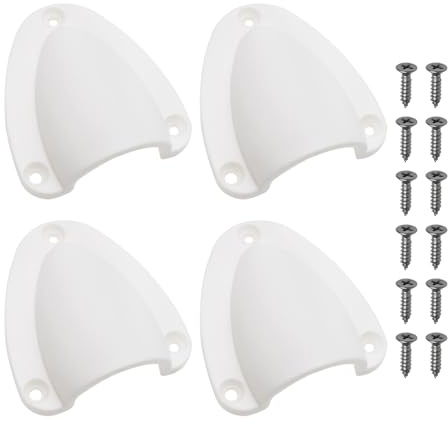 LT Easiyl 4Pcs Marine Wire Cable Vent Cover Nylon Vent Covers Clamshell Vent Clam Shell fwith Screws or Yachts, Boats, Ships (S Size/White)
