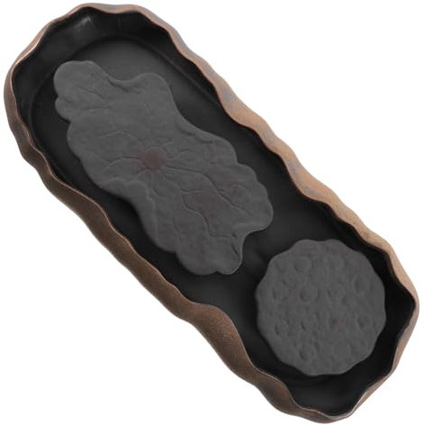 Cabilock Vintage Chinesisches Keramik-teetablett Oval Mit Wasserspeicherfunktion Hitzebeständig Handgefertigt Für Gongfu Teekannen Und Zuhause Tearoom Eleganter Gong Fu Teetisch