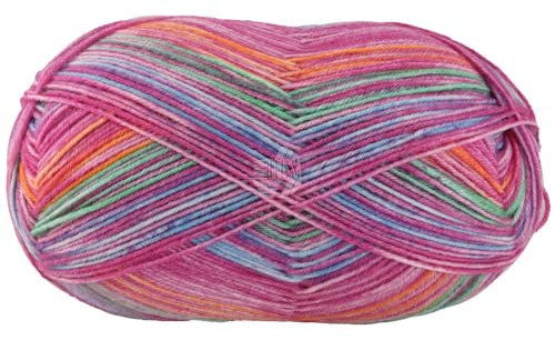 LANA GROSSA Meilenweit 100 Merino extrafine Luna | Hochwertiges Sockengarn, waschmaschinenfest | Handstrickgarn aus 75% Schurwolle & 25% Polyamid | 100g Wolle, Stricken & Häkeln | 420m Garn FB4119