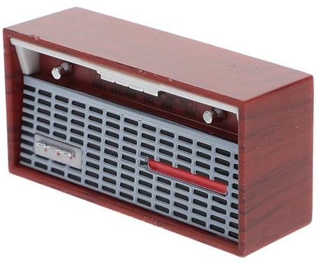 VICASKY Modell Radio Mini-Radio-schmuck Boombox-Radio Spielhauszubehör Vintage - Puppenhaus-radiospielzeug Mikrospielzeug Miniatur-bastelzubehör Plastik Brown