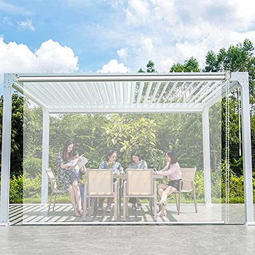 Store enrouleur transparent imperméable pour fenêtres et portes - Panneau latéral - Pergola et tonnelle de jardin - Paravent de séparation - 70 x 140 cm
