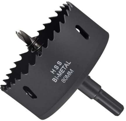 METALLIXITY Bi-Metal Hole Saw 3-5/3280mm M42 HSS for Hard Steel Black | Circular Head Hole Cutter with Center Drill Bit for Stainless Steel Sheet