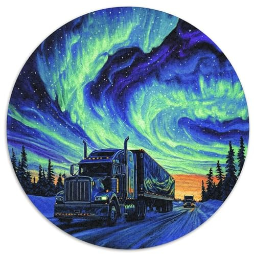 Nordlichter Puzzle 1000 Teile Rund Fur Erwachsene Und Kinder Nordlichter Sky Night Light Sternenhimmel Weihnachten Farbverlauf Constellation DIY Clever Rätsel 1000pcs (67.5x67.5cm)