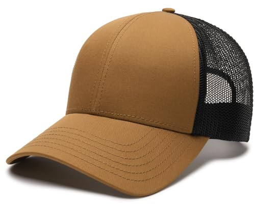 FURTALK Unisex Trucker Cap Basecap Herren und Damen aus Netzstoff Verstellbare Baseball Cap Braun