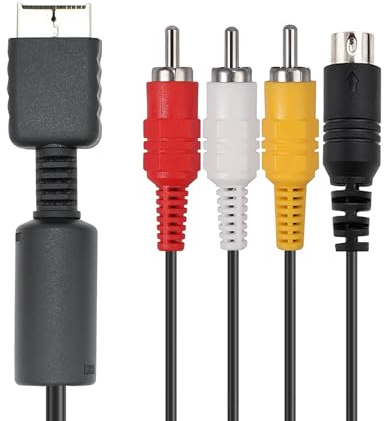 Cavo AV S Video per PS3 PS2 PS1, cavo S-Video Audio Video TV compatibile con PlayStation 1/2/3, 1,8 m