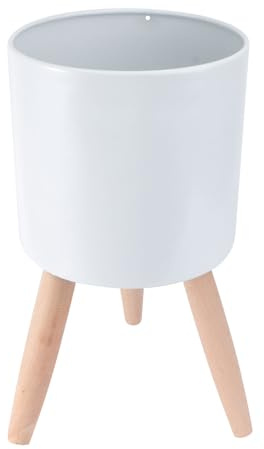 DIYEAH Pot de Fleurs en Fer Forgé Blanc Petit Support pour Plantes en Pot Intérieur et Extérieur Jardinière sur Pied Minimaliste pour Balcon Salon et Jardin Support Robuste