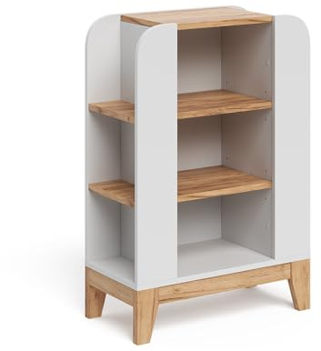 VitaliSpa Kinderregal Malia, Weiß/Artisan, 60 x 88 cm mit 9 fächern, mit höhenverstellbaren Einlegeböden und offenem Stauraum