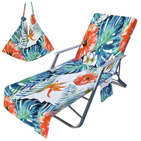 Mikrofaser Handtuch Für Sonnenliege 75x210 Cm, Pool Liegenhandtuch Mit Umschlag, Tragbare Strandtuch Mit Tasche, Schonbezug Für Gartenliege