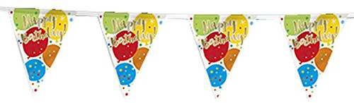 Vibrant Glitzy Gold Birthday Flag Banner (3.6 meters 1 Piece - Celebration Decor for Parties & Events