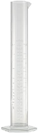 Messzylinder aus Kunststoff 250ml mit 3 Skalen und Standfuss - Hergestellt in EU - für Alkoholmeter, Hydrometer