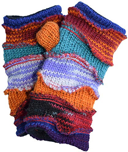 Gheri Da donna Caldo Di lana Foderato in pile Lavorato a mano Mittens Guanti Handwarmers T