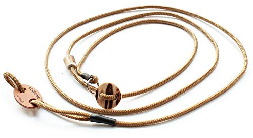 Showleine MIT Stopper/Zugstopp - Gold-Braun | 4 mm Durchmesser x 160 cm Länge - Sportliche Vorführleine/Ausstellungsleine für Hundeausstellungen