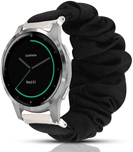 LvBu Bracelet compatible avec Garmin Vivoactive 4S, bracelet de montre souple pour montre connectée Garmin Vívoactive 4S 40 mm, Noir , Classique
