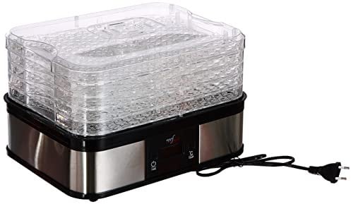 Melchioni Family | Essiccatore Alimentare Digitale BABELE PLUS, per Frutta, Verdura, Carne, Erbe Aromatiche, Timer fino 48 ore, 5 Ripiani Regolabili in Altezza e Impilabili, Temperatura 40-70°, 250 W