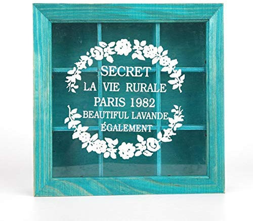 Gewürz-/Teebox aus Holz mit 9 Fächern, Blau