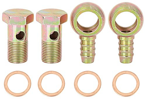 X AUTOHAUX 2 Sets 18mm Banjo Tuyau Barbelé Boulon Raccords pour Voiture Métal