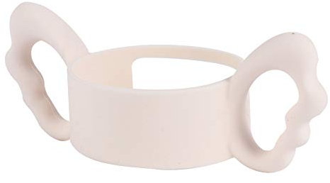 TOYANDONA Babyflaschen Griffe Silikon Fütterungsflasche Tragegriffe Flaschengriff Halter 6cm (Beige)