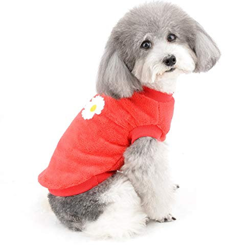 ZUNEA Kleiner Hundepullover für den Winter, warme Fleece-Jacke, Mantel, Welpenkleidung, weicher, bequemer Samtpullover, Haustierpullover, Bekleidung, Weihnachten, Chihuahua, Kleidung für Hunde