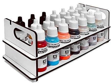Silu- Paint Station für Vallejo Acrylfarben, Army Painter, Stapelbarer Kanister Organizer 17/18 ml, für die Bemalung von Miniaturen, W40K, Modellen. Farben NICHT enthalten (B17)