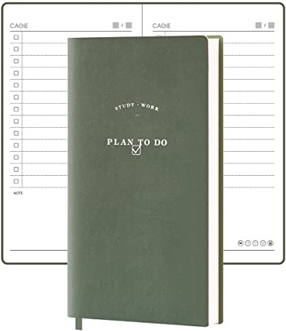 CAGIE to Do List Notizbuch 192 Seiten täglich To-Do-Liste Notizblock für die Arbeit Pocket to Do Liste Undatiert Tagesplaner Kleines Checkliste Notizbuch 9,7 cm x 17,8 cm, Morandi Green