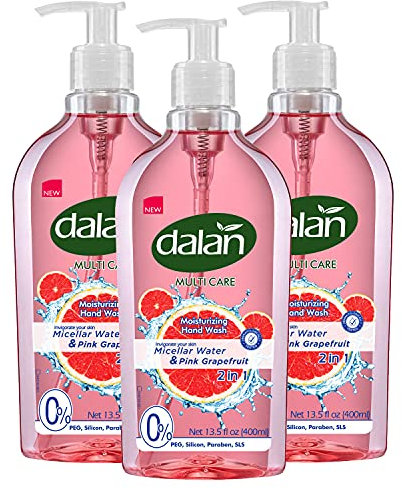 Dalan Multicare Flüssigseife mit mizellarem Wasser und rosa Grapefruit, 400 ml, 3 Stück