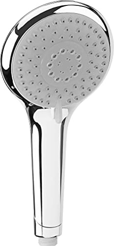 Cornat Handbrause Vermelha – verchromt – 120 mm Kopfdurchmesser | 5 Strahlarten: Normal-, Massage- und Softstrahl – Anti-Kalk und Wasserspareinsatz – ECO-Brausekopf – angenehmes Strahlbild