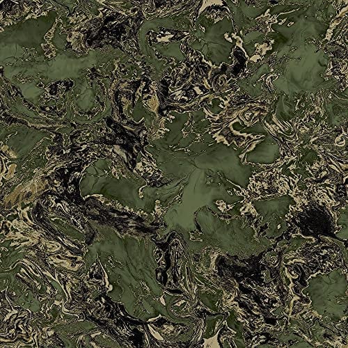 Debona Liquid Marble Green Gold Wallpaper 6358 - Metallic Glitter Shimmer