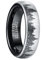 GALANI 6mm Gewölbt Ehering Verlobungsring für Herren Damen Silber Wolfram Ringe Jubiläumsring mit Schwarz Laserwaldmuster Mode Schmuck Ring Größe 54.4(17.3)