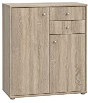 FORTE TEMPRA 2 Kommode mit 2 Türen und 2 Schubladen, Holzwerkstoff, Sonoma Eiche, 73.7 x 85.5 x 34.8 cm