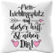 Urhome Kissenbezug mit Spruch Mein Lieblingsplatz - 40cm x 40cm Kissen ohne Füllung Dekokissen Weiß Kuschelkissen waschbar Kopfkissen Zierkissen Geschenk zum Geburtstag Valentinstag
