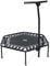 SportPlus Fitness Trampolin für zuhause, mit Haltestange (5-Fach höhenverstellbar), weiche Gummiseilfederung, sehr leise & bis 130 kg belastbar