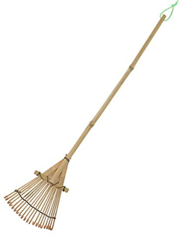 Rivanto® Bambus Kinderrechen Länge 78 cm, für kleine Hände, Kinderrechen für Rasen und Wiese