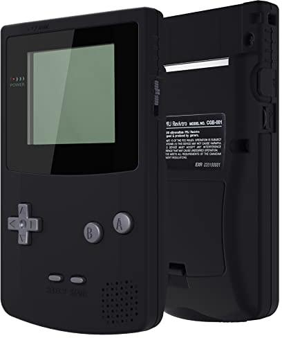 eXtremeRate Cover Custodia Tasti Scocca Pulsanti Shell Ricambio per Gameboy Color Console,Compatibile con GBC OSD IPS&Regular IPS&Standard LCD,NON Include Console&Schermo-Nero