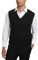 Kallspin Men's Big&Tall Wool Blend Gilets Sweater Relax fit Cable-Knit Vest Sleeveless Jumper(Black, 3XL-Tall)