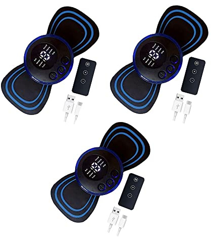 CNANRNANC Elektrischer Nackenmassager, Mini Cervical Massager, Tragbares elektrisches Nackenmassagegerät, Rücken-Halswirbelstimulator, Massagegerät mit Fernbedienung (3)