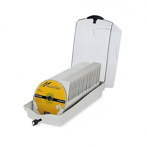 NETTIA CD/BD/DVD Storage Box -Holds 50 CDs, Moisture Protection,With Lock Suitable For Home And Office 9.6''X5.5''X5.2''