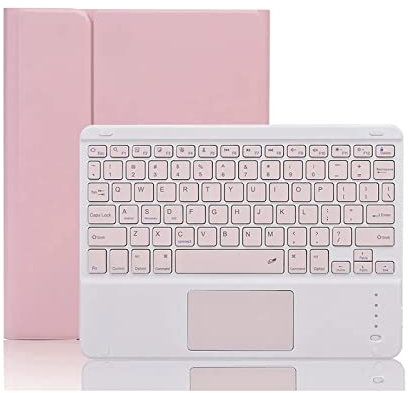 ZKAIAI Custodia Tastiera per iPad 9.7 6a/5a Generazione 2018/2017, iPad Pro 9.7, iPad Air 2/1, Custodia con Tastiera Touchpad Bluetooth per iPad 9.7, Smart Cover con Supporto Pencil, Rosa