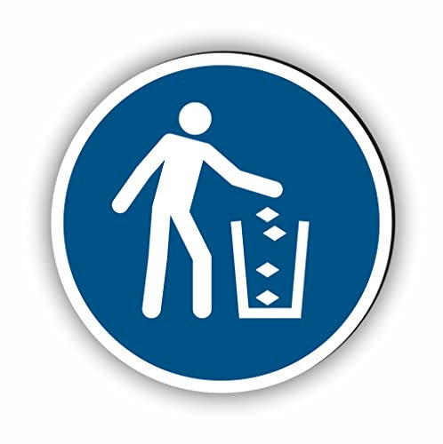 Gebotszeichen nach DIN EN ISO 7010 - Unser Abfallbehälter benutzen Gebotsschild ist als Sicherheitszeichen in jedem Betrieb unerlässlich (M030)