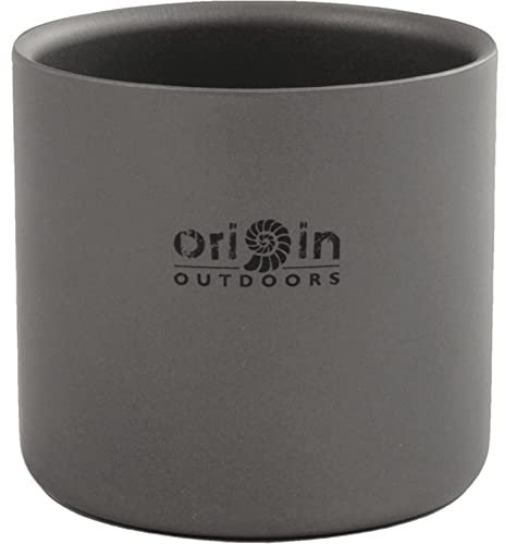 Origin Outdoors Titane Mug Isotherme Adulte Unisexe, Noir, 6.2 x 5.7 cm