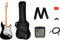Squier by Fender Sonic Stratocaster Electric Guitar Pack, Maple Fingerboard in Black, Gig Bag, Squier Frontman 10W Amp, Picks, Strap, Cable, Comes with Free Virtual Lessons